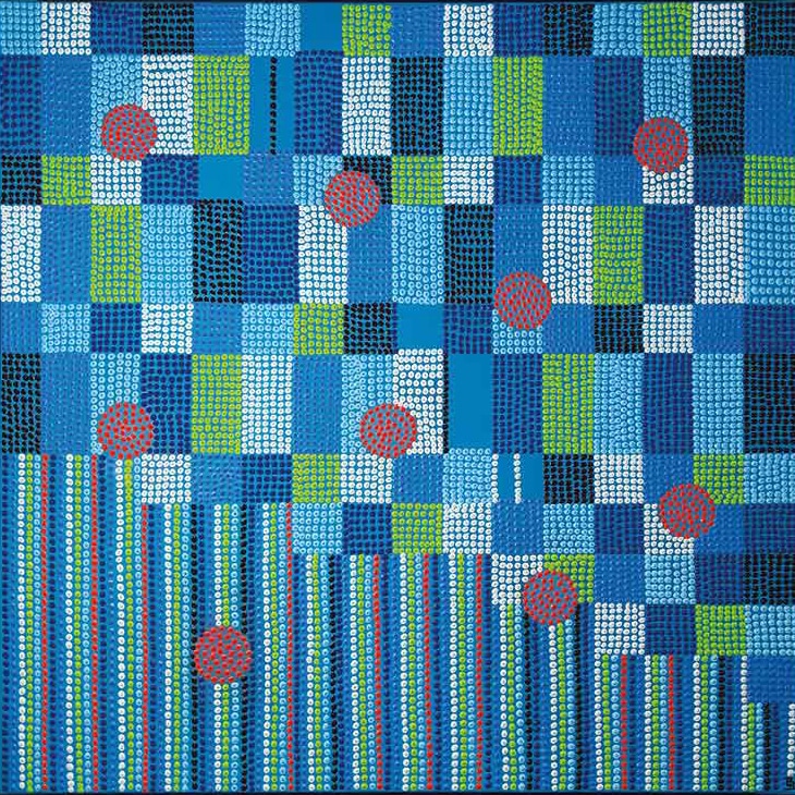 Life-&-Crosswords---80x80cm---Oil-on-canvas