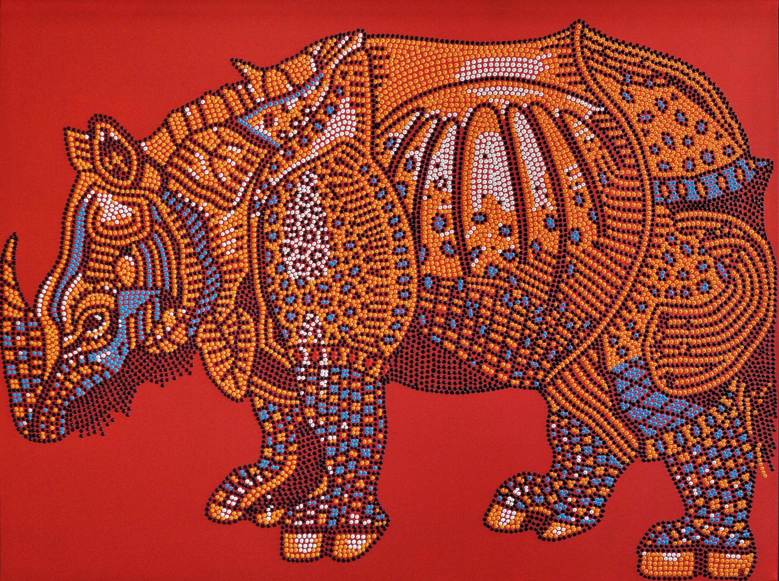 Rhino---Red---l--130x97--oil-on-canvas